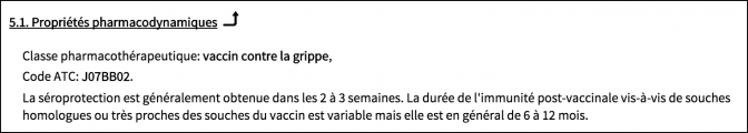 Information officielle sur les vaccins antigrippaux.